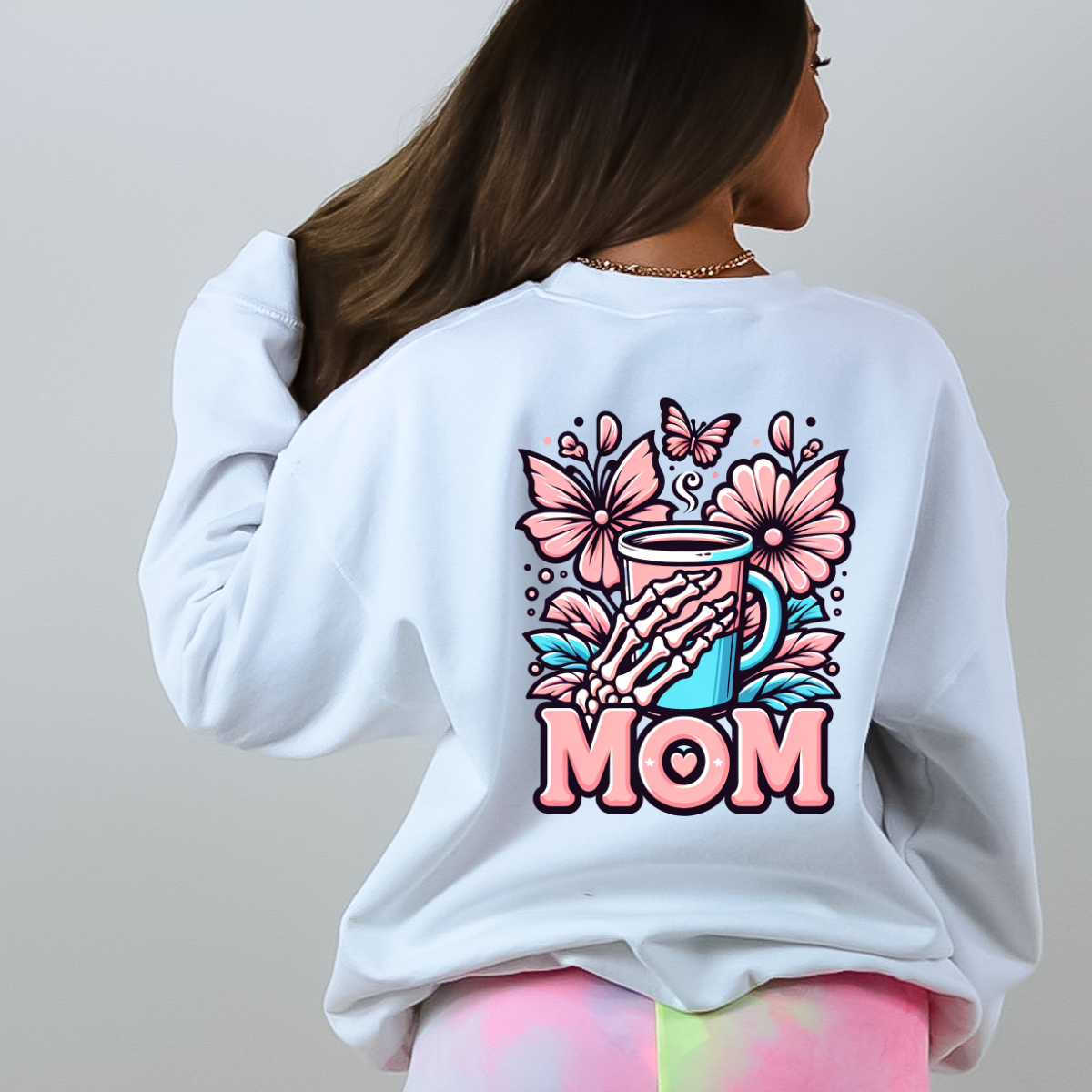 Mom Butterfly Floral Crewneck Sweatshirt - Perfect Gift for Mother's Day