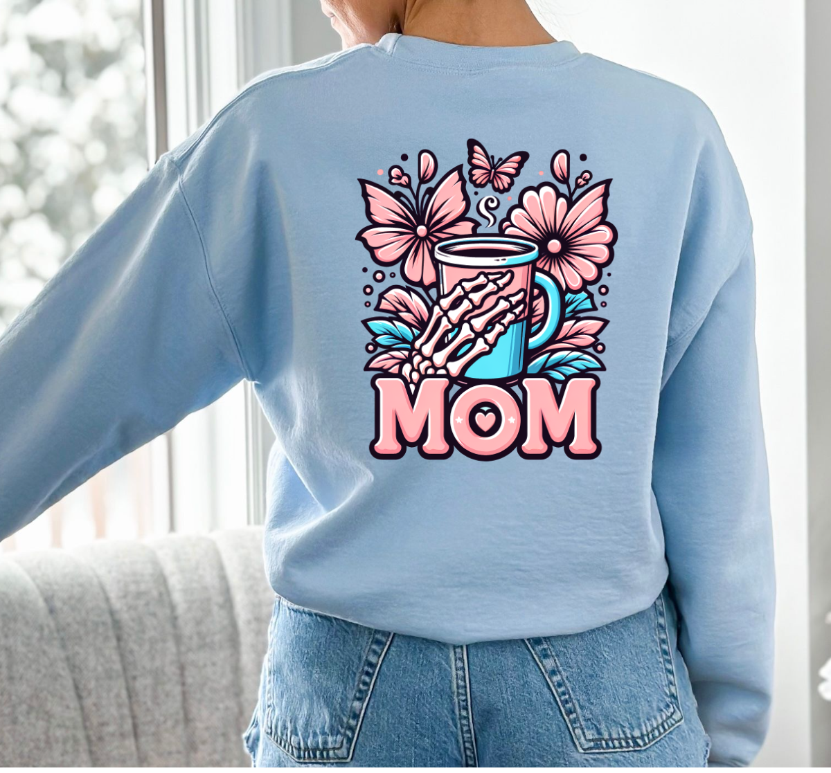 Mom Butterfly Floral Crewneck Sweatshirt - Perfect Gift for Mother's Day