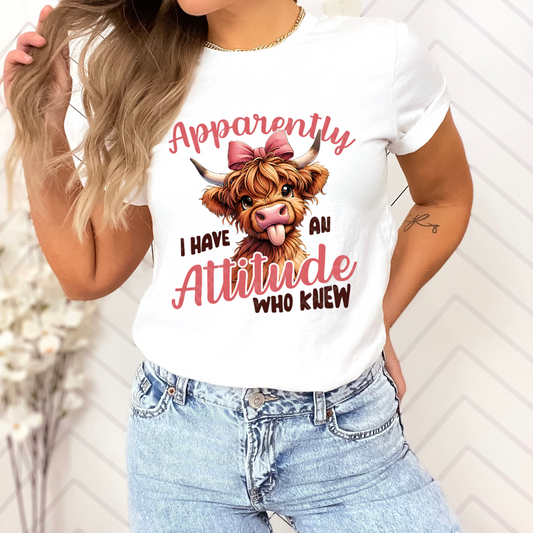 Funny Cow Graphic Tee - "Apparently I Have an Attitude"